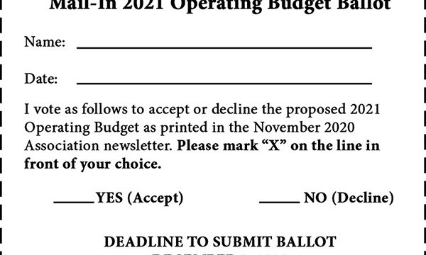 2021 Mail-In Budget Ballot